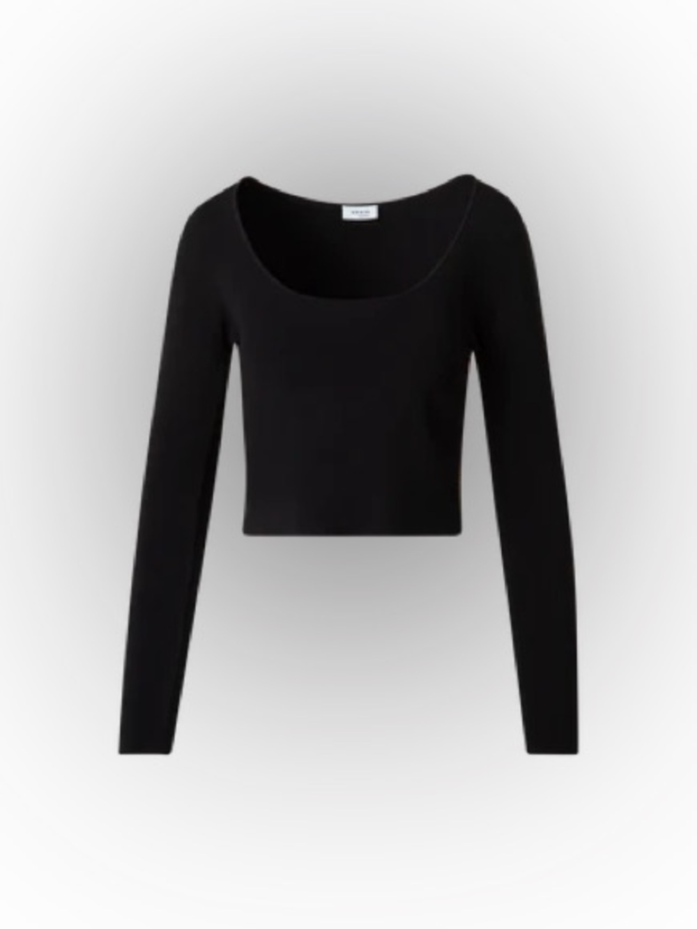 Aritzia Babaton Black Square Neck Long Sleeve Crop Top Medium